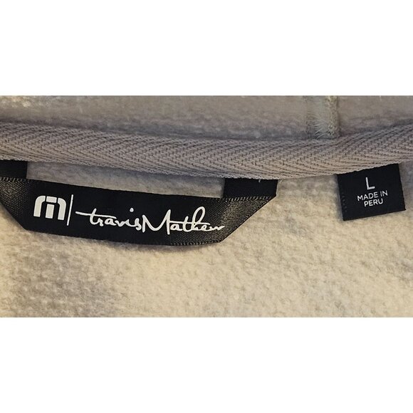 TravisMathew Mens Large Hoodie Sweatshirt Light Gray Modal & Cotton - Picture 4 of 10